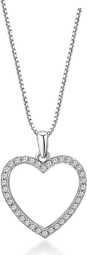 DLORIA Crystal Heart Necklace White Gold with Cubic Zirconia Stones