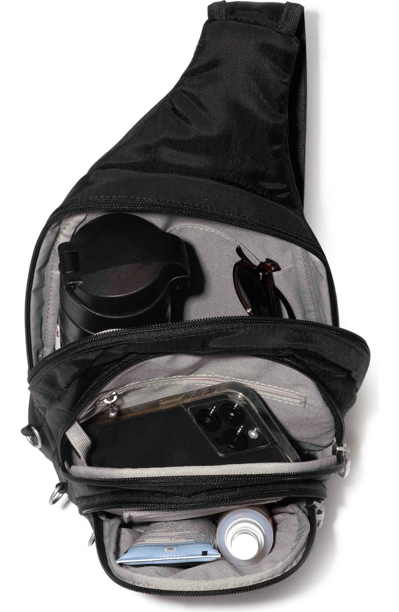 BAGGALLINI Securtex Anti-Theft Multi Zip Sling, Alternate, color, Black