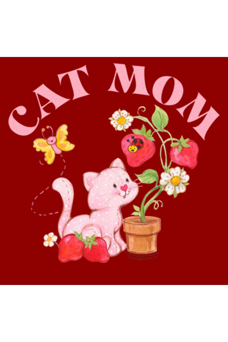 Women's Strawberry Shortcake Cat Mom  Graphic T-Shirt, Alternate, color, Red