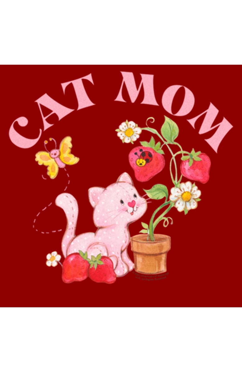 Strawberry Shortcake Women's Strawberry Shortcake Cat Mom  Graphic T-Shirt, Alternate, color, Red