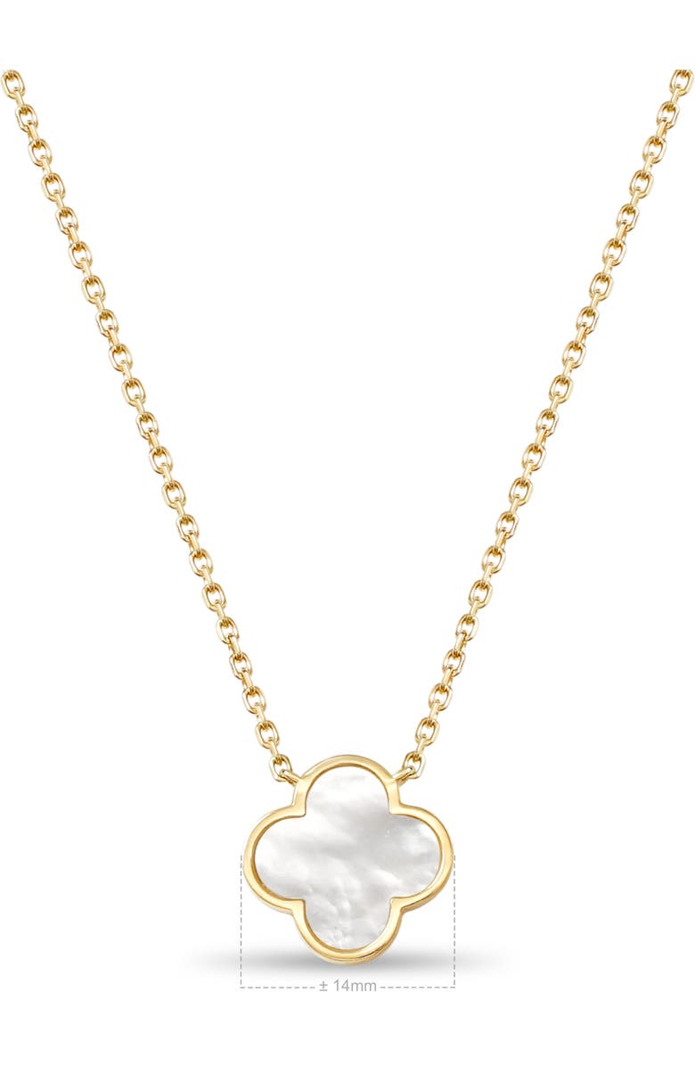 DEVATA Mother of Pearl Clover Chain Necklace in 14K Gold, 14mm, Alternate, color, Yellow Gold