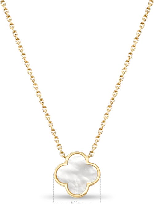 Devata Mother Of Pearl Clover Chain Necklace In Gold