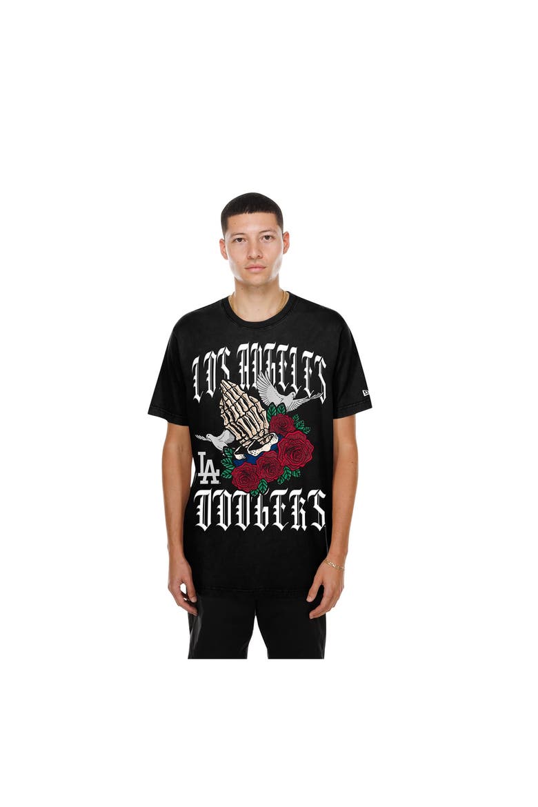 Men's New Era Black Los Angeles Dodgers Lifestyle Blessed Aesthetic T-Shirt, Main, color, Black