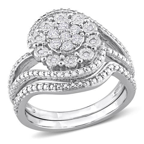 1/4 CTW Diamond Vintage Bridal Ring Set
