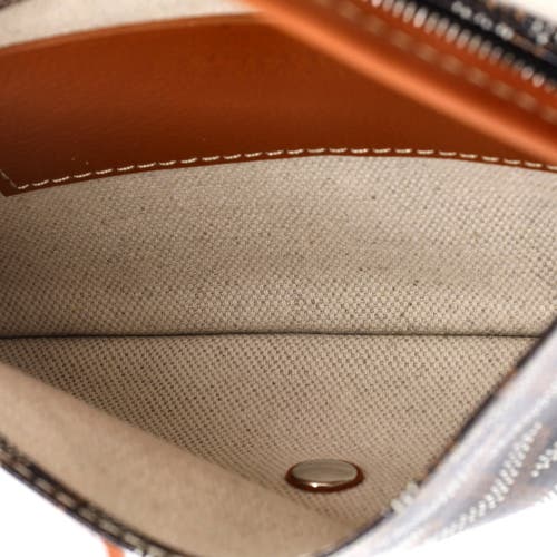 Pre-owned Goyard Goyard Plumet Clutch Wallet Coated Canvas In Brown
