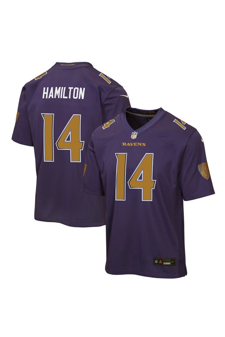 Youth Nike Kyle Hamilton Purple Baltimore Ravens Alternate 2 Game Jersey, Main, color, Purple