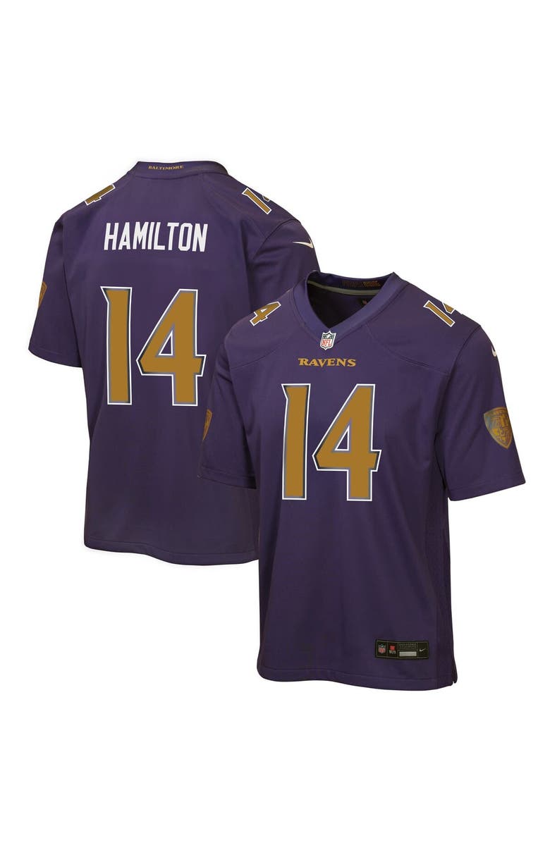 Nike Youth Nike Kyle Hamilton Purple Baltimore Ravens Alternate 2 Game Jersey, Main, color, Purple