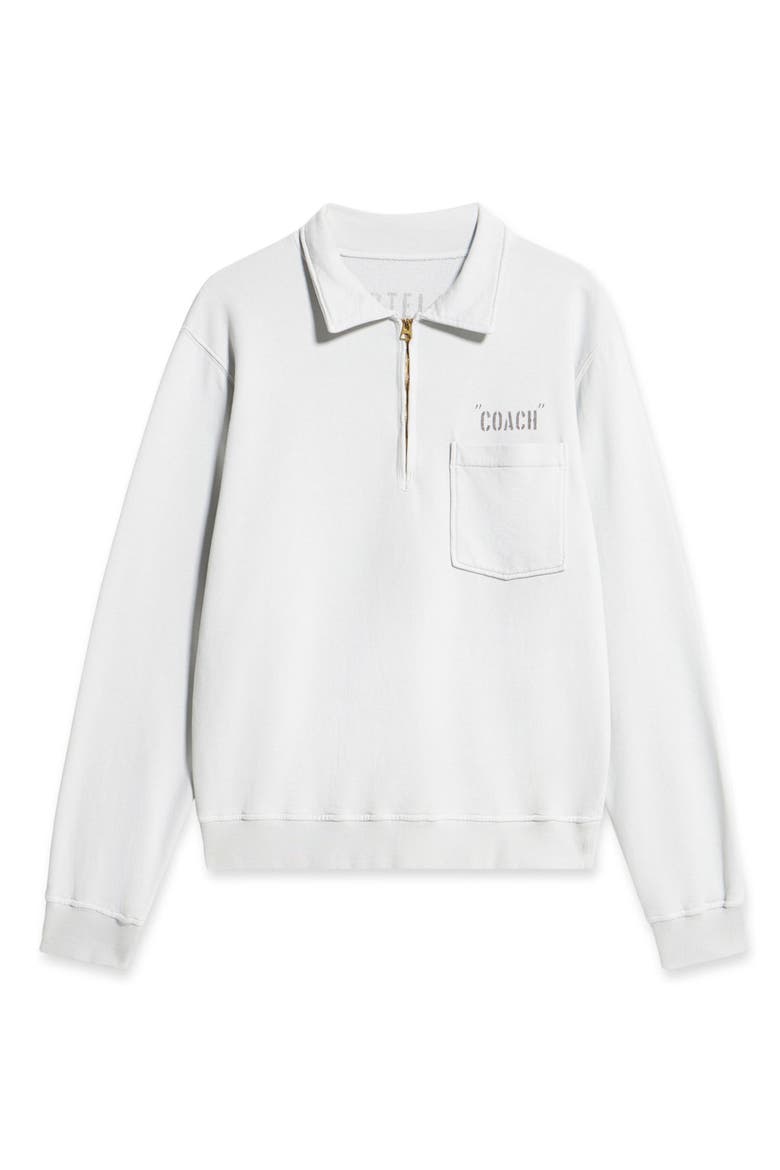 Yalepcoach Brushed Jersey Quarter Zip Collared Printed Sweatshirt, Main, color, ICE
