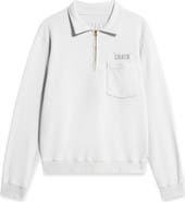 Fortela Yalepcoach Brushed Jersey Quarter Zip Collared Printed Sweatshirt