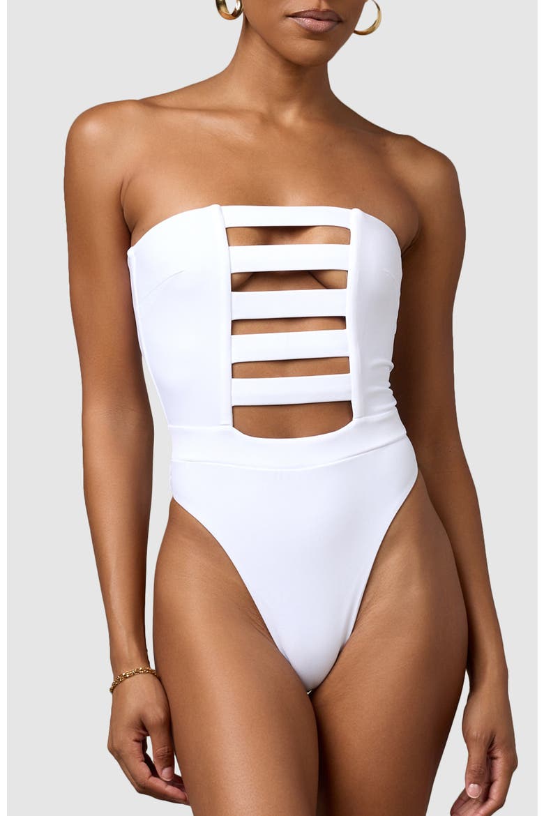 Zen One-Piece Swimsuit, Main, color, White