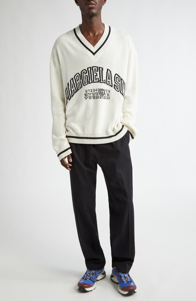 MM6 Maison Margiela Twill Drawstring Pants, Alternate, color, Black