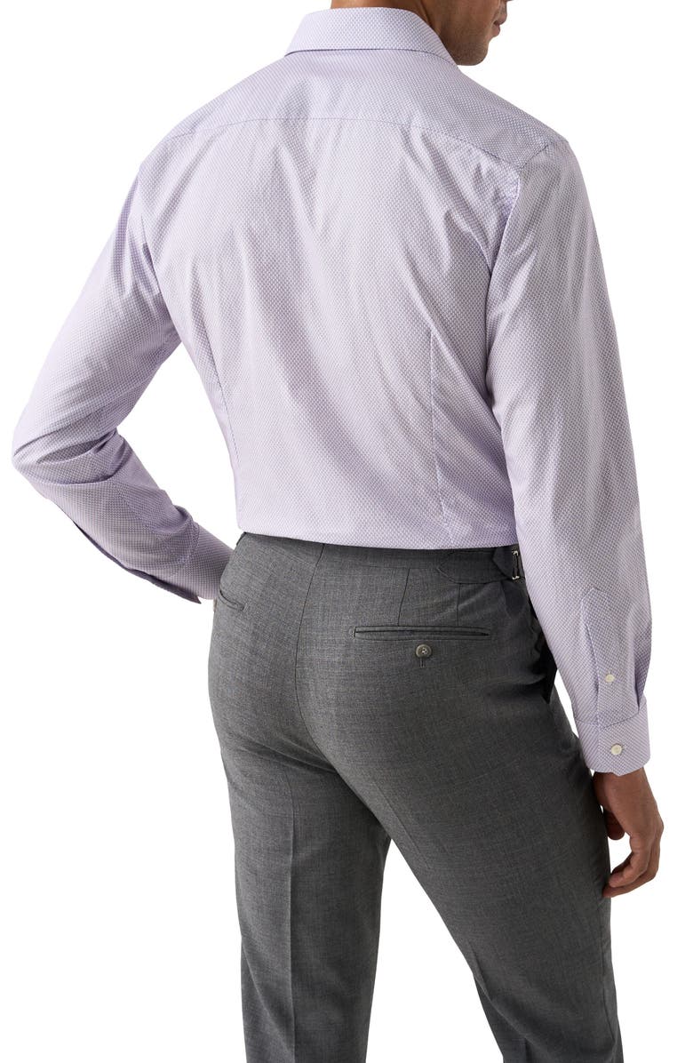 Eton Slim Fit Geometric Print Cotton Dress Shirt, Alternate, color, Pink