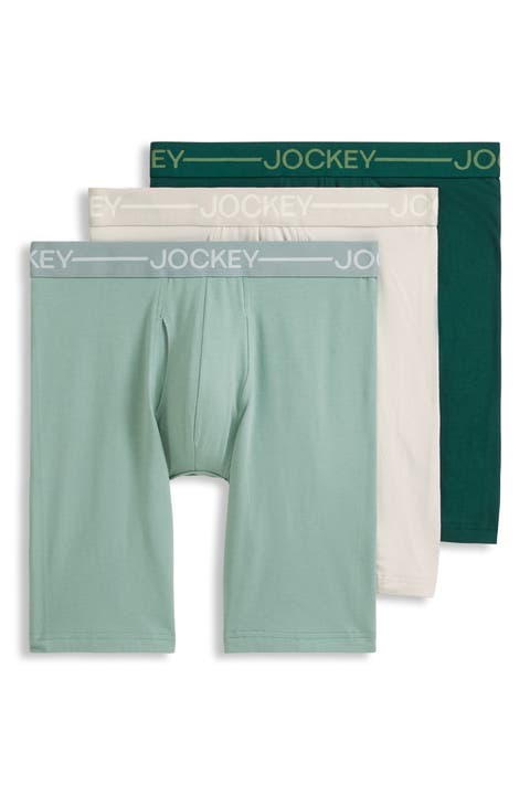 Men's Organic Cotton Stretch 9.5" Long Leg Boxer Brief - 3 Pack