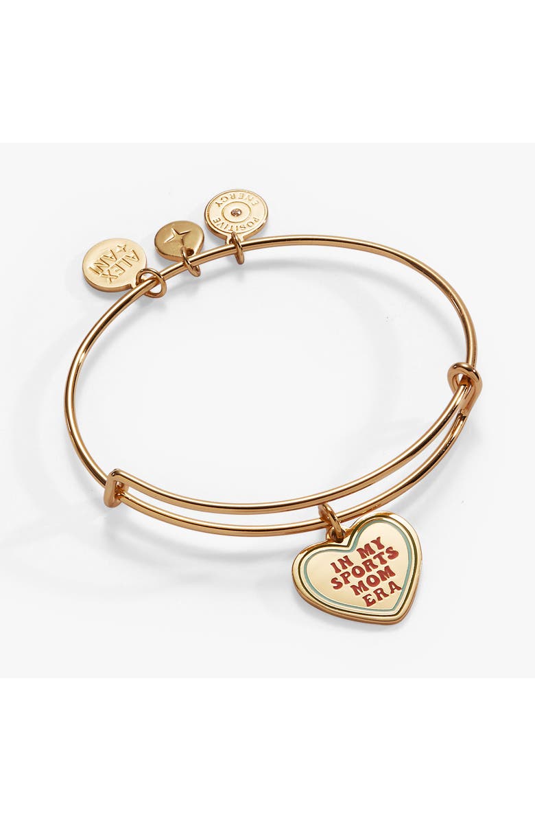 Alex and Ani 'In My Sports Mom Era' Heart' Charm Bangle, Main, color, Gold