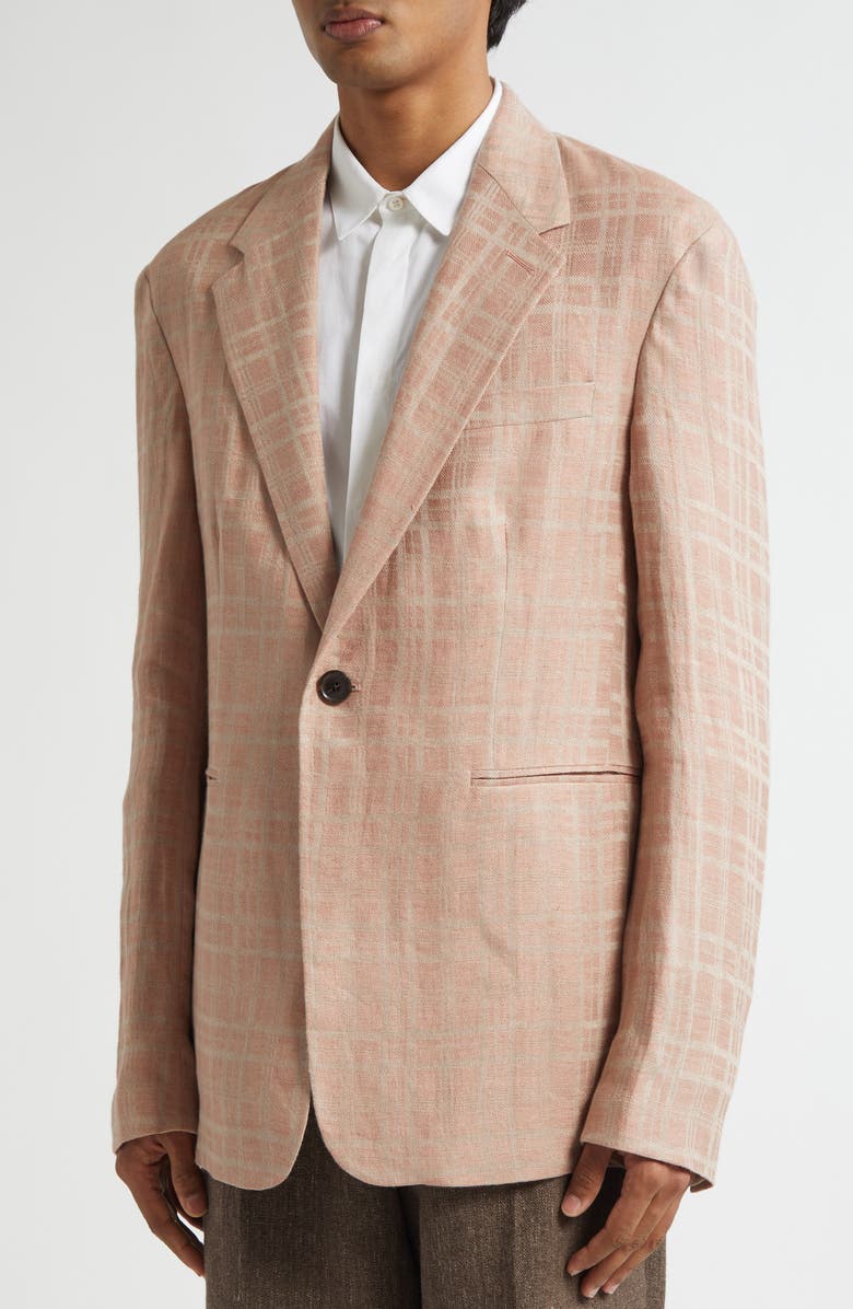 OUR LEGACY Unconstructed Shinjuku Linen Blazer, Alternate, color, Hammock Check Crumpled Linen