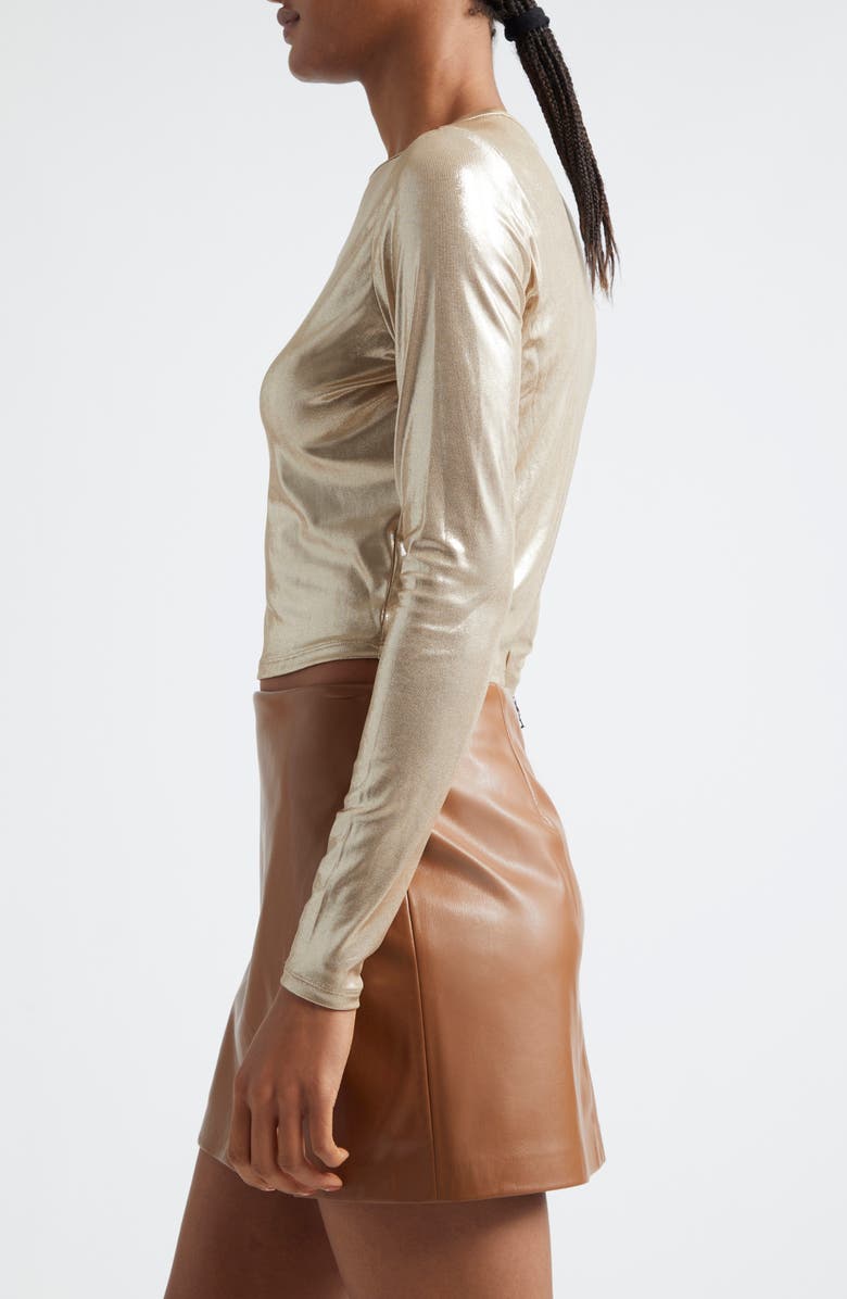 Alice + Olivia Delaina Metallic Crop Top, Alternate, color,