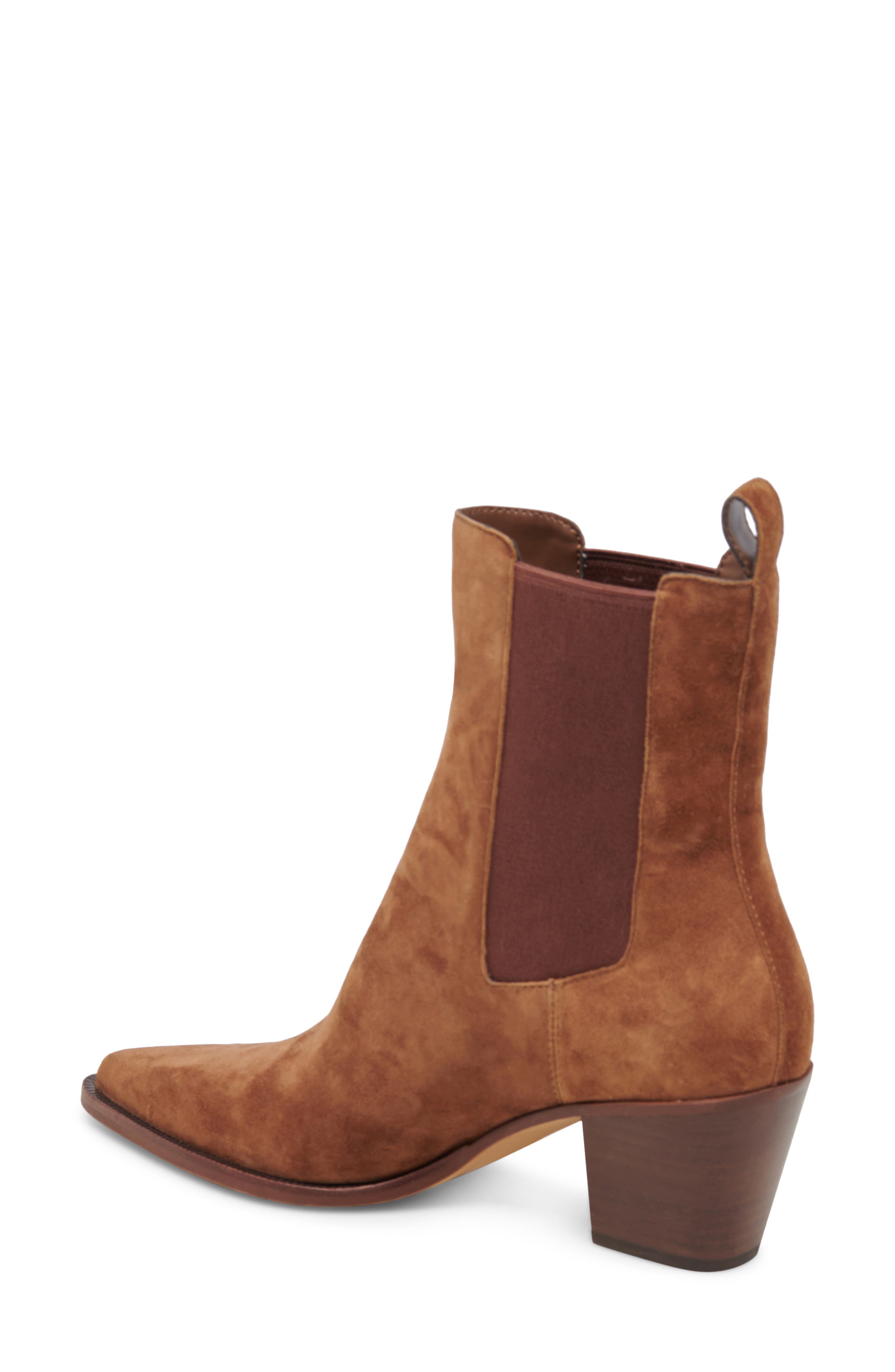 Shadie Waterproof Pointed Toe Chelsea Boot, Alternate, color, BROWN SUEDE