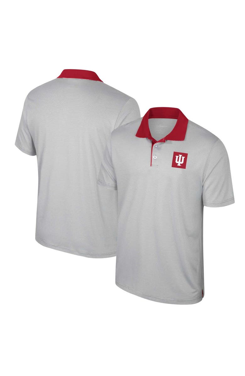 COLOSSEUM Men's Colosseum Gray Indiana Hoosiers Big & Tall Tuck Striped Polo, Main, color, Gray