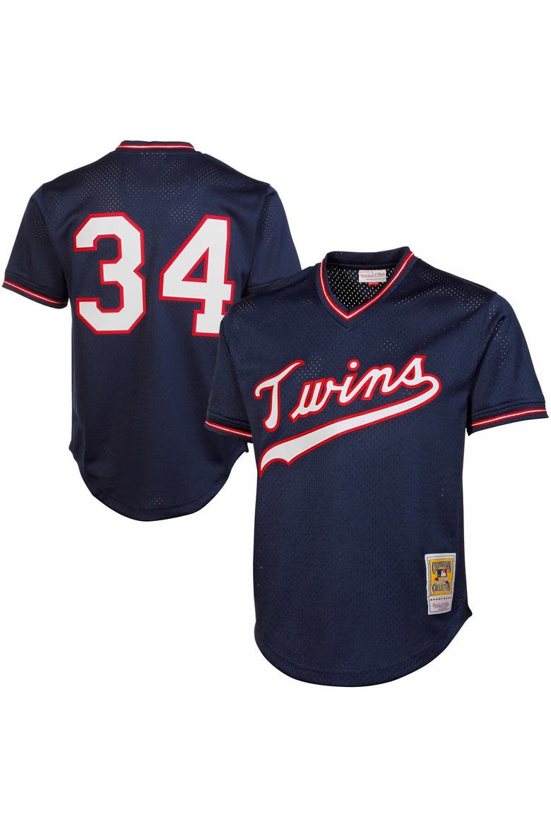Men's Mitchell & Ness Kirby Puckett Navy Minnesota Twins 1985 Authentic Cooperstown Collection Mesh Batting Practice Jersey, Main, color, Navy