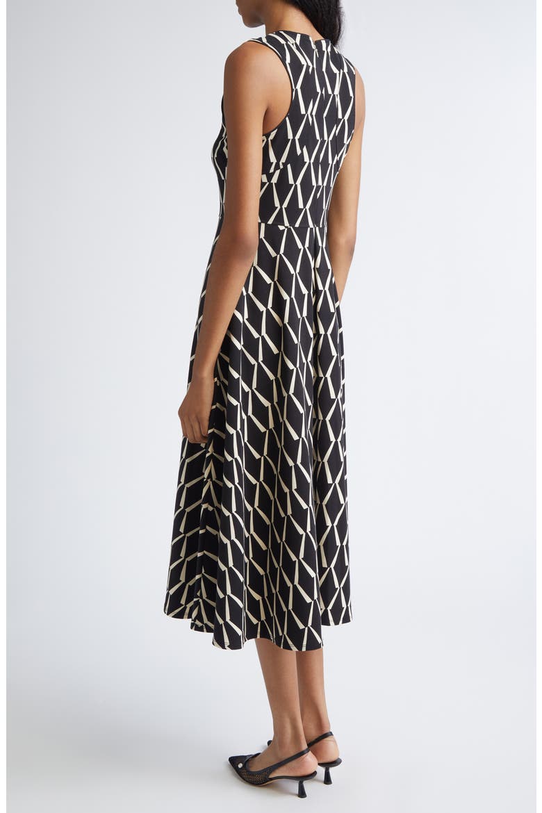 Lampara Geo Print Jersey Midi Dress, Alternate, color, BLACK