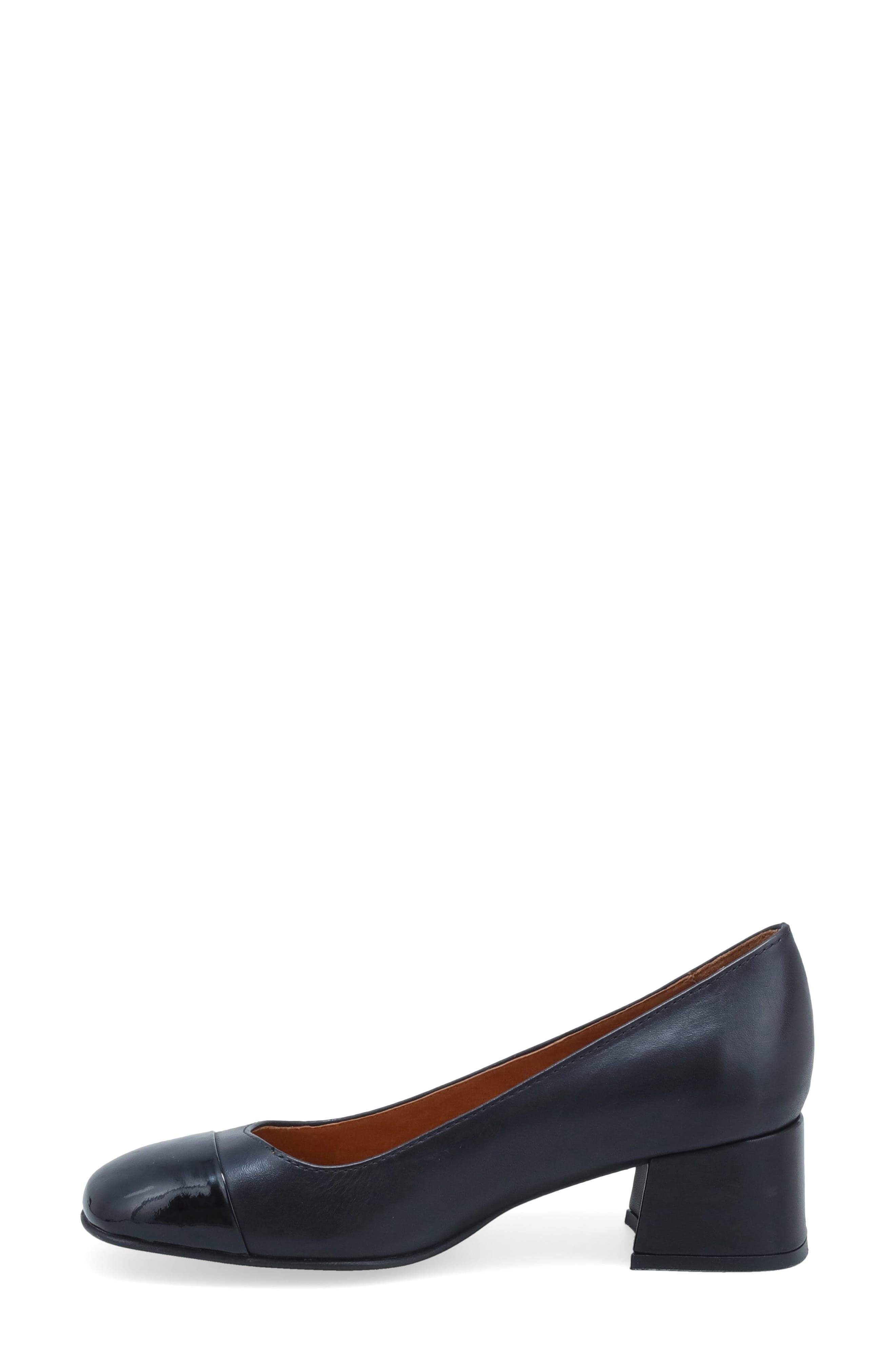Miz Mooz Gilda Cap Toe Pump, Alternate, color, Black/ Black Patent