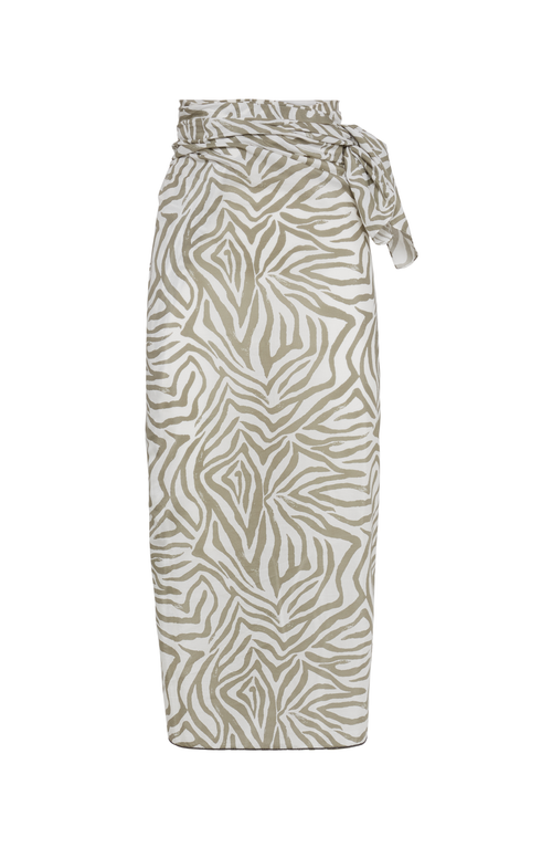 Brunello Cucinelli Printed Pareo In Khaki