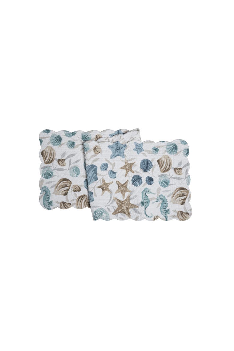 Coastal Shells Table Runner 14" x 51", Main, color, Beige