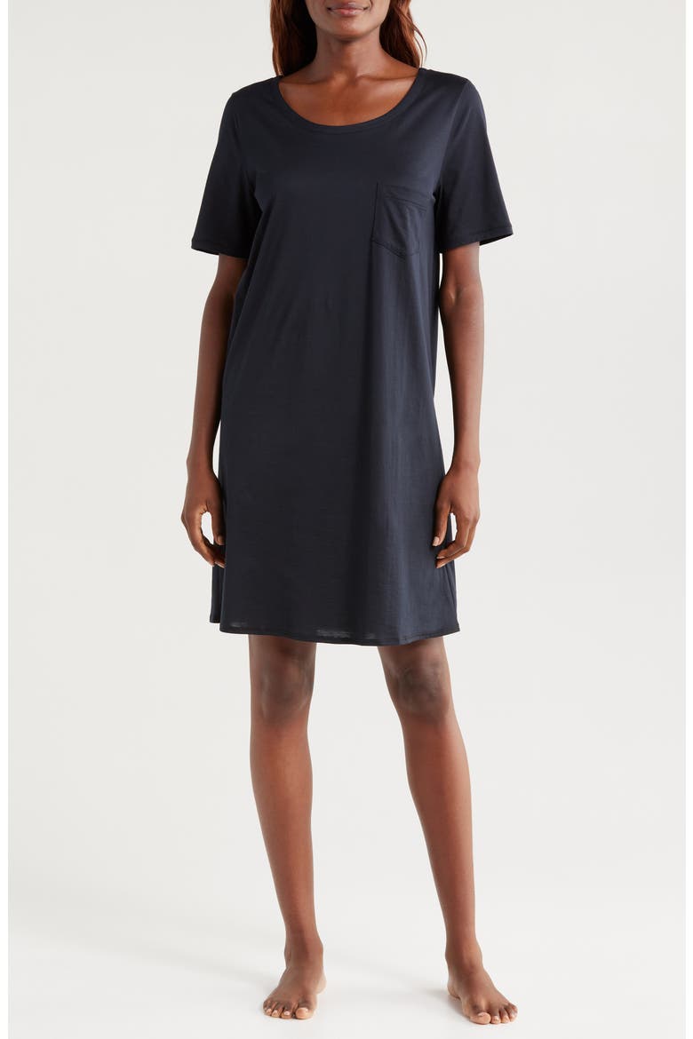 Cotton Nightshirt, Main, color, BLACK