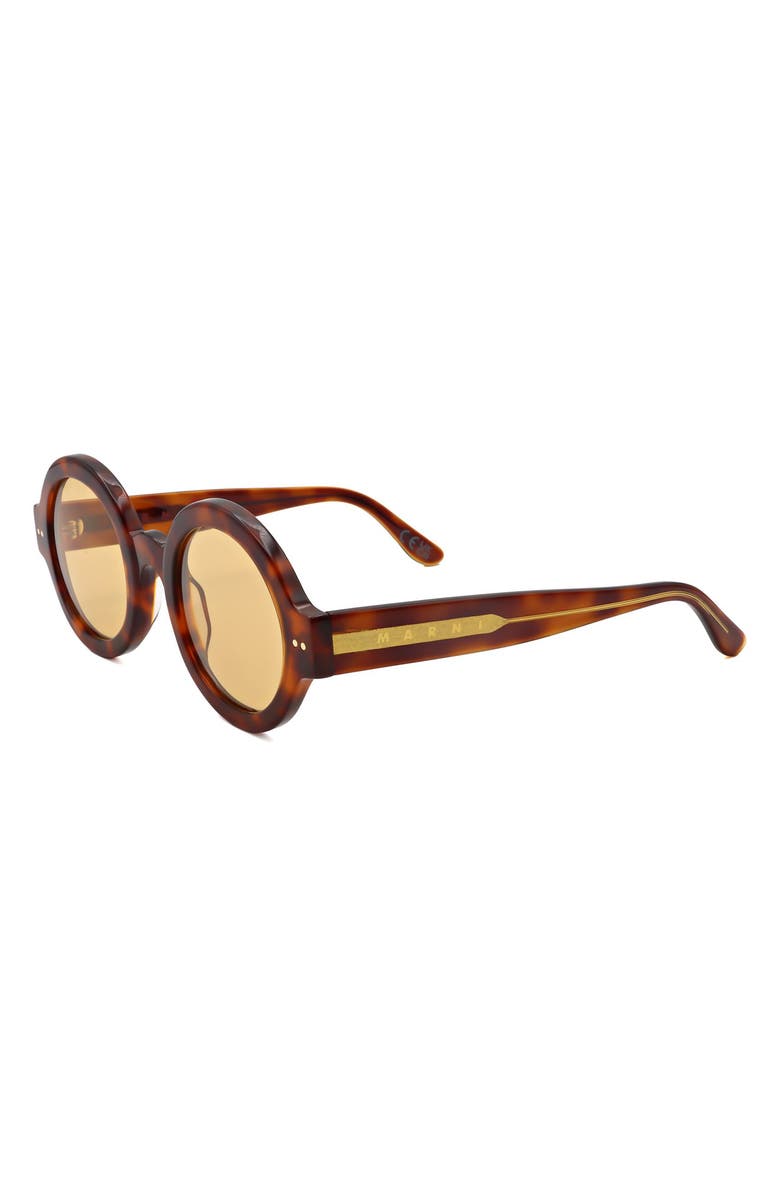 Marni 50mm Round Sunglasses, Alternate, color, Tort / Brown