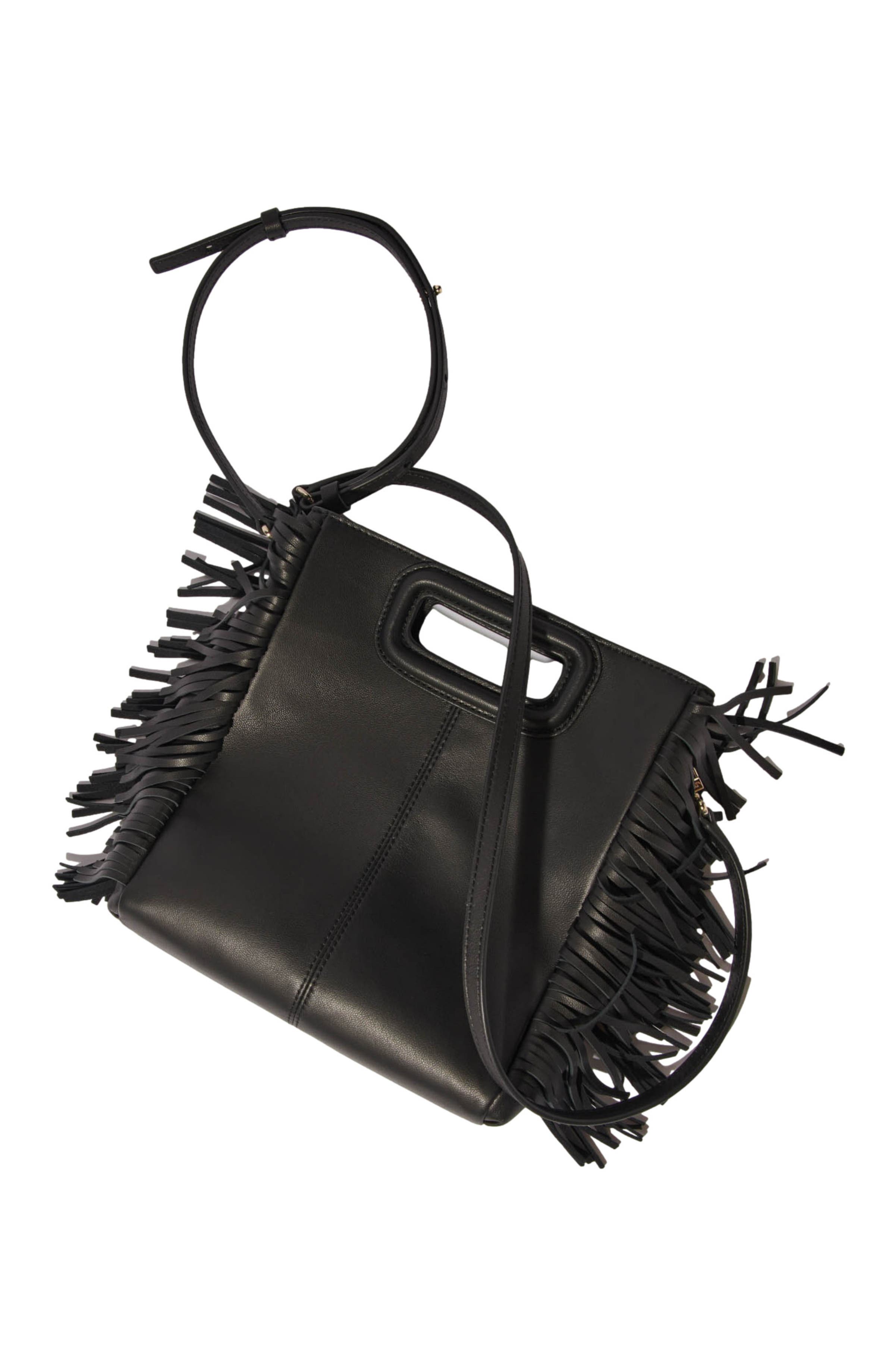 maje Studded leather M bag, Alternate, color, 