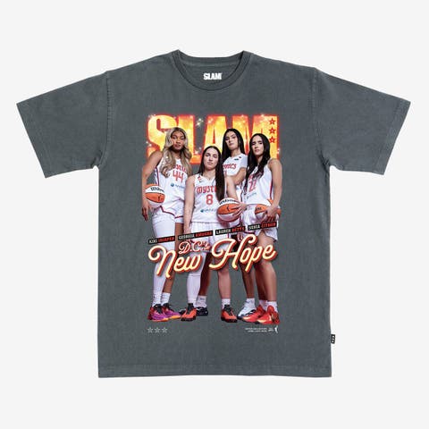 Unisex SLAM Lauren Betts, Sonia Citron, Georgia Amoore & Kiki Iriafen Charcoal Washington Mystics Group Photo Cover T-Shirt