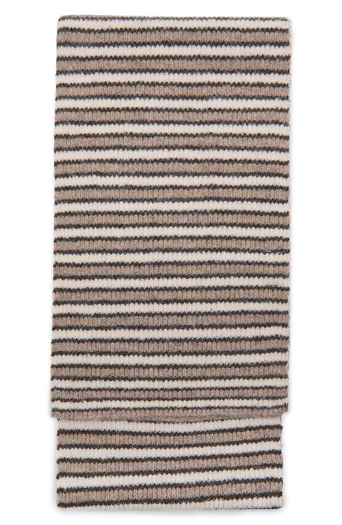 Mango Teen Striped Knit Scarf In Black