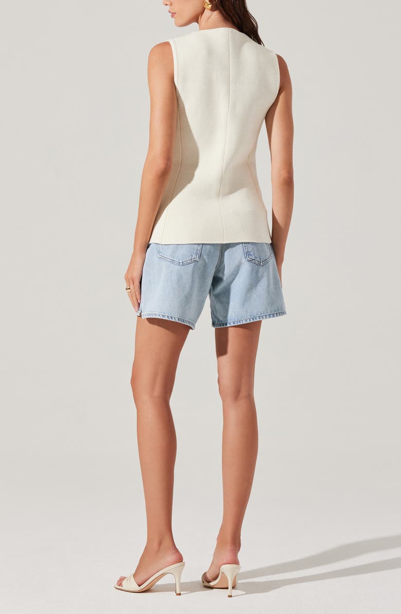 ASTR the Label Jayce Textured Cotton Button-Up Sweater Vest, Alternate, color, Cream