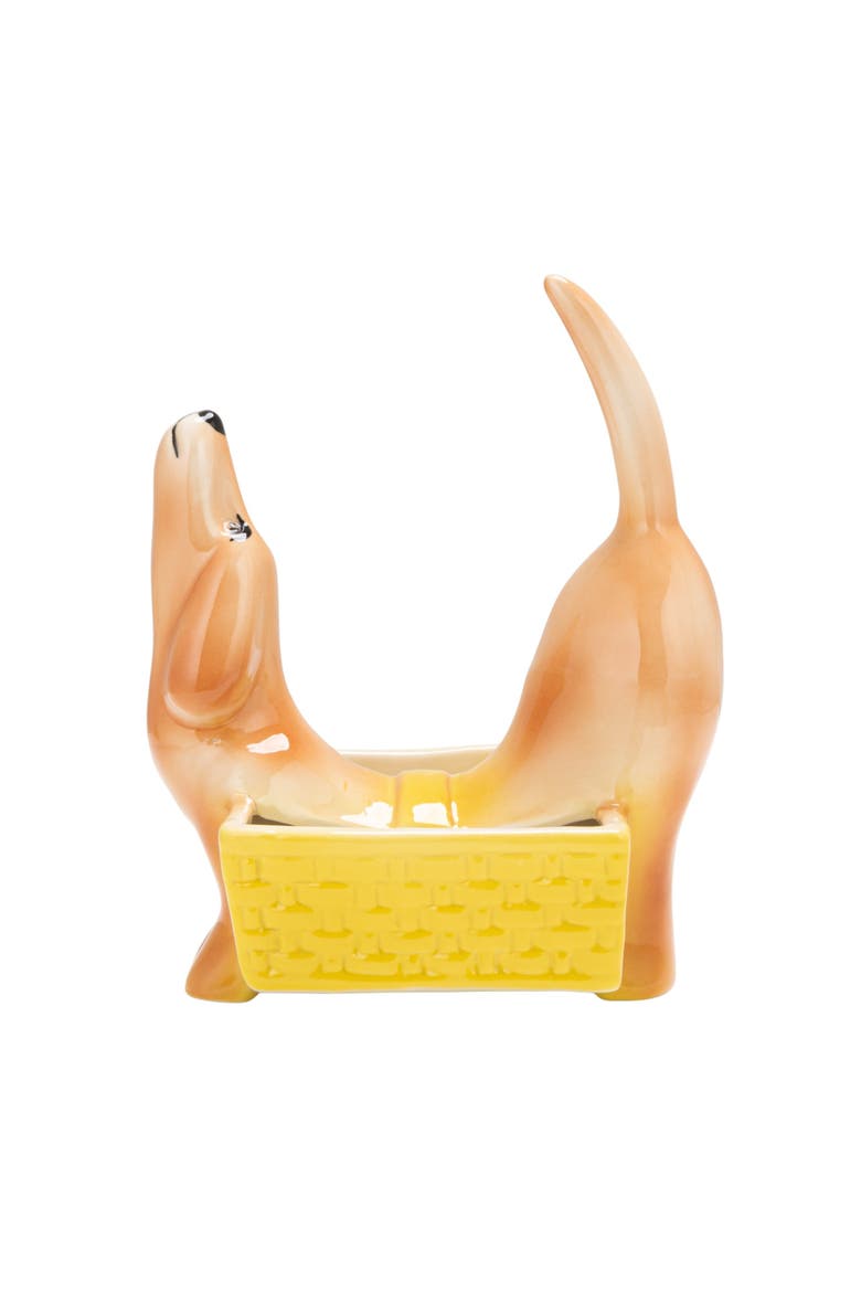 Dog-Shaped Planter with Dual Sections, Alternate, color, Brown