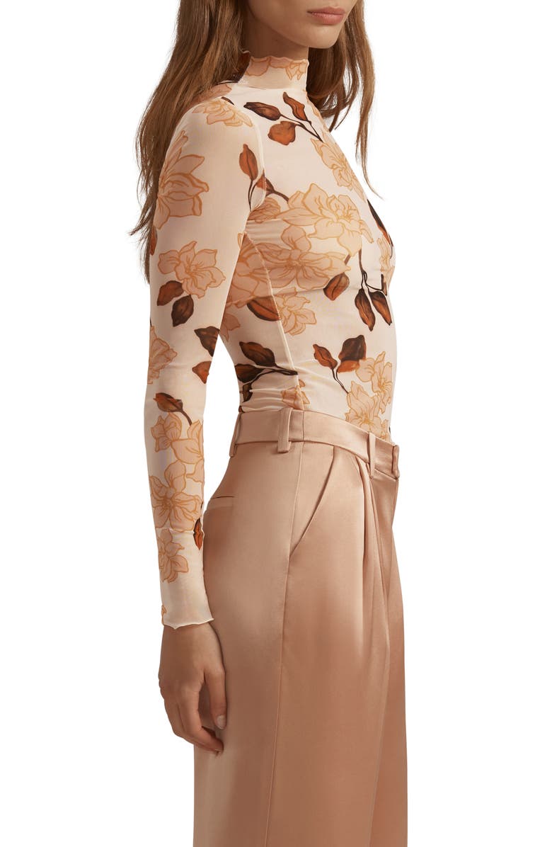 Favorite Daughter The Sheer Fantasy Mock Neck Top, Alternate, color, Bare Roses