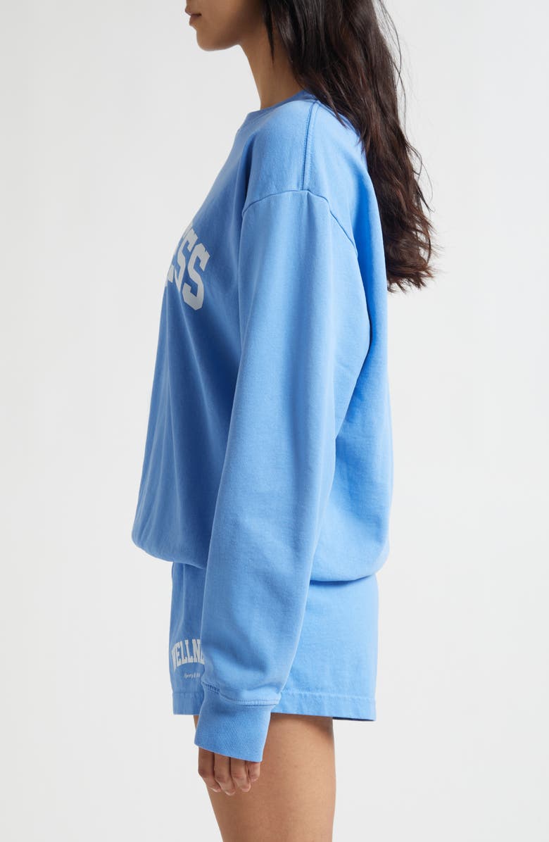 Sporty & Rich Wellness Ivy Cotton Graphic Sweatshirt, Alternate, color, Flax Blue