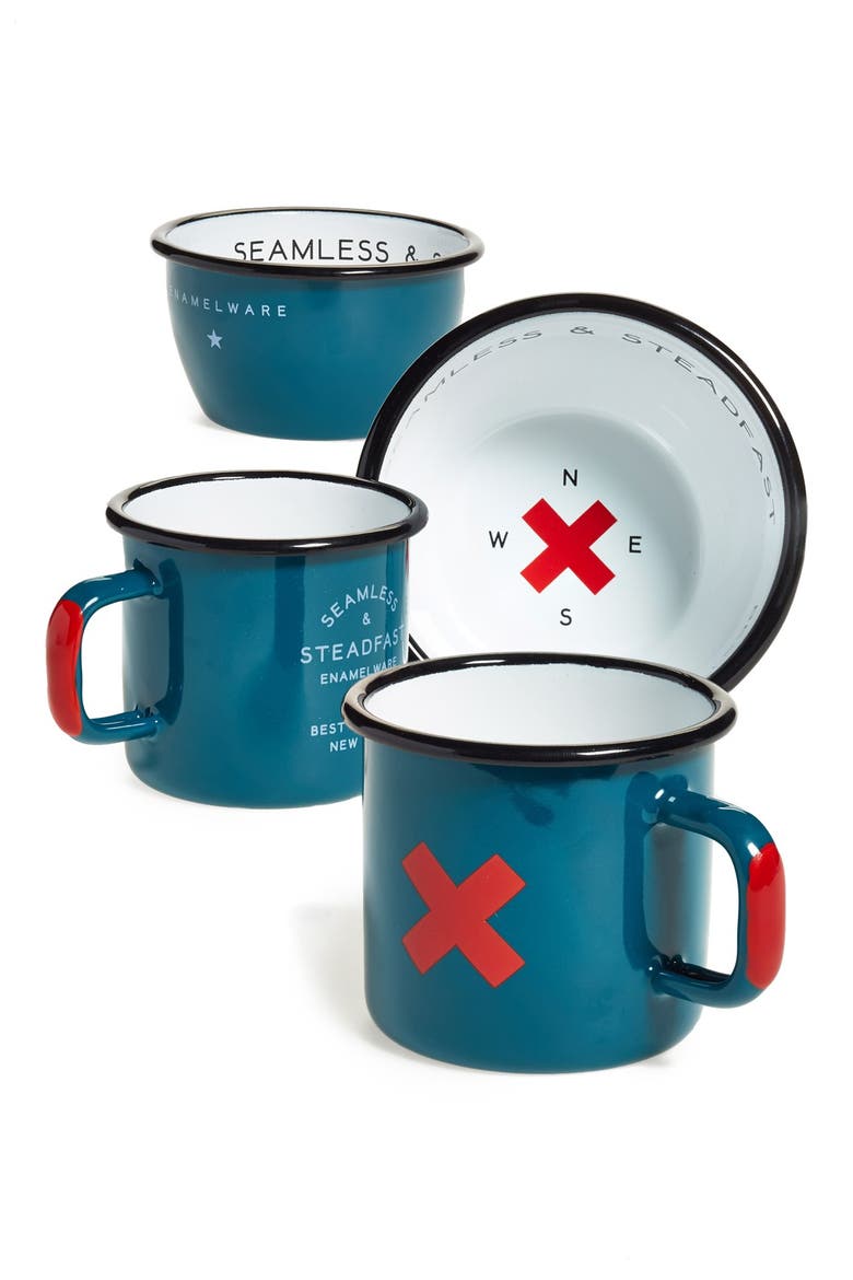 Best Made Co 'Seamless & Steadfast' Enamelware Cups, Bowls & Plates, Alternate, color, BLUE