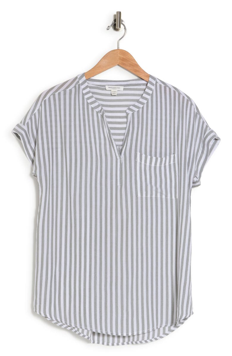 beachlunchlounge Ivy Yarn Dyed Pinstripe Blouse, Alternate, color, 