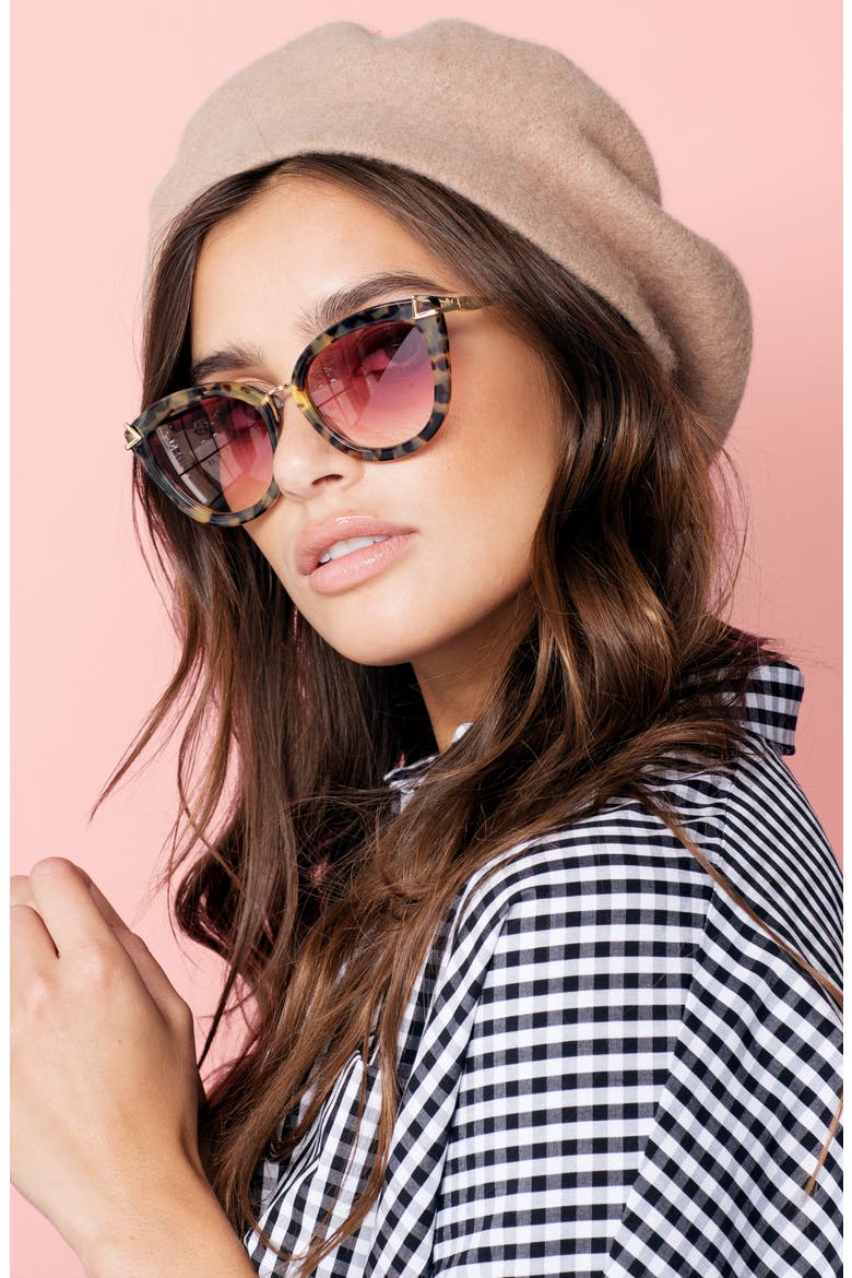 Melrose 51mm Gradient Cat Eye Sunglasses, Alternate, color, ROUGE/ BROWN TORTOISE