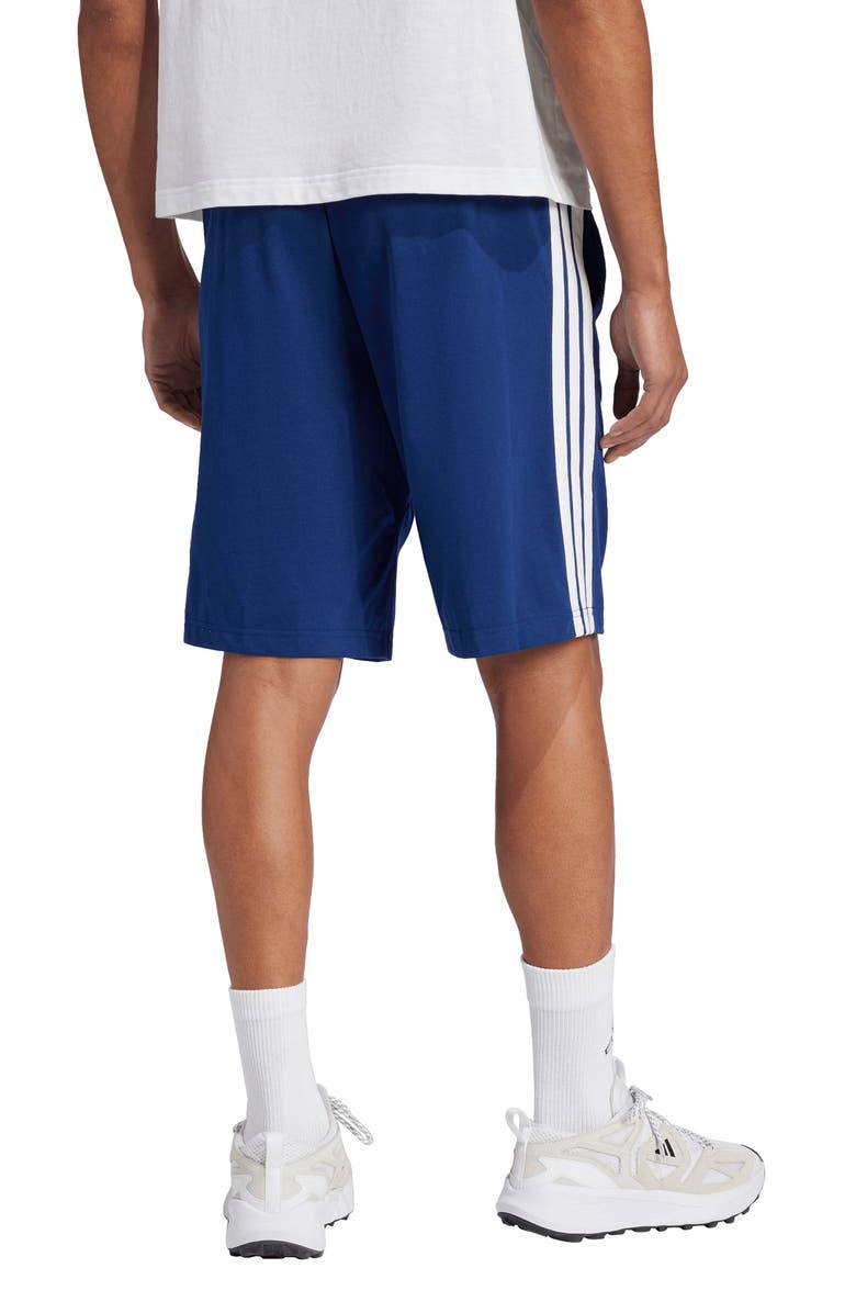 adidas Essentials 3-Stripes Fleece Shorts, Alternate, color, Dark Blue/ White