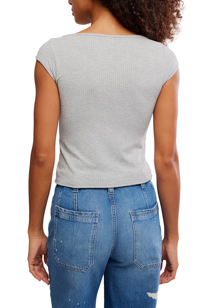 Free People Cotton Seamless Boat Neck T-Shirt, Alternate, color, 