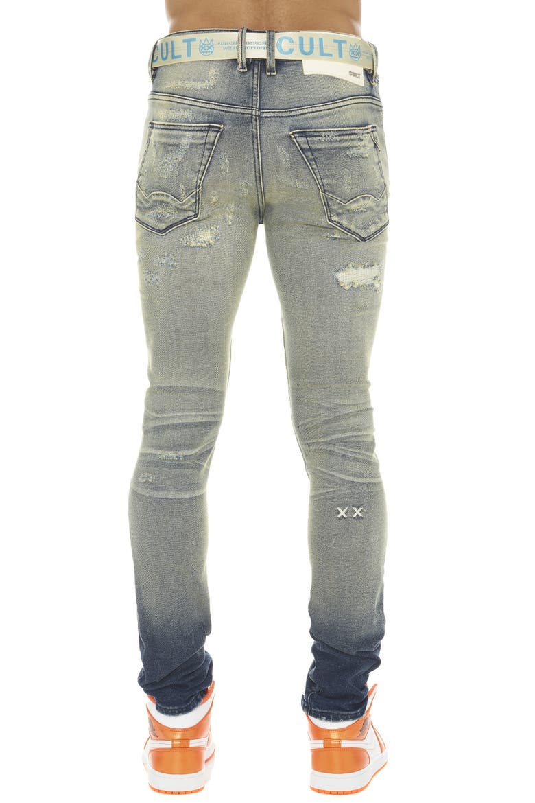 Punk Rip & Repair Super Skinny Stretch Jeans with Web Belt, Alternate, color, INO