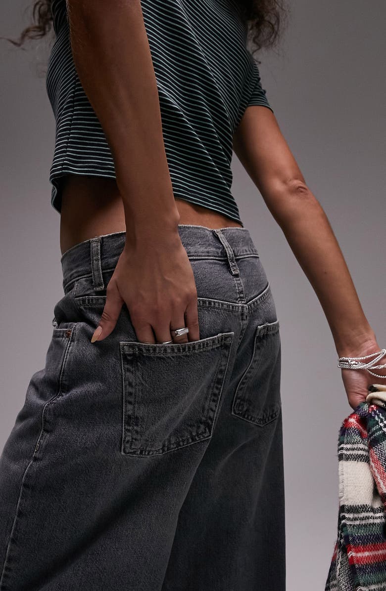 Topshop Low Slung Wide Leg Boyfriend Jeans, Alternate, color,