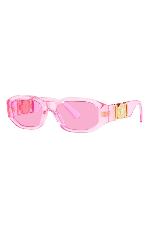 Versace Kids' 48mm Small Rectangle Sunglasses In Pink