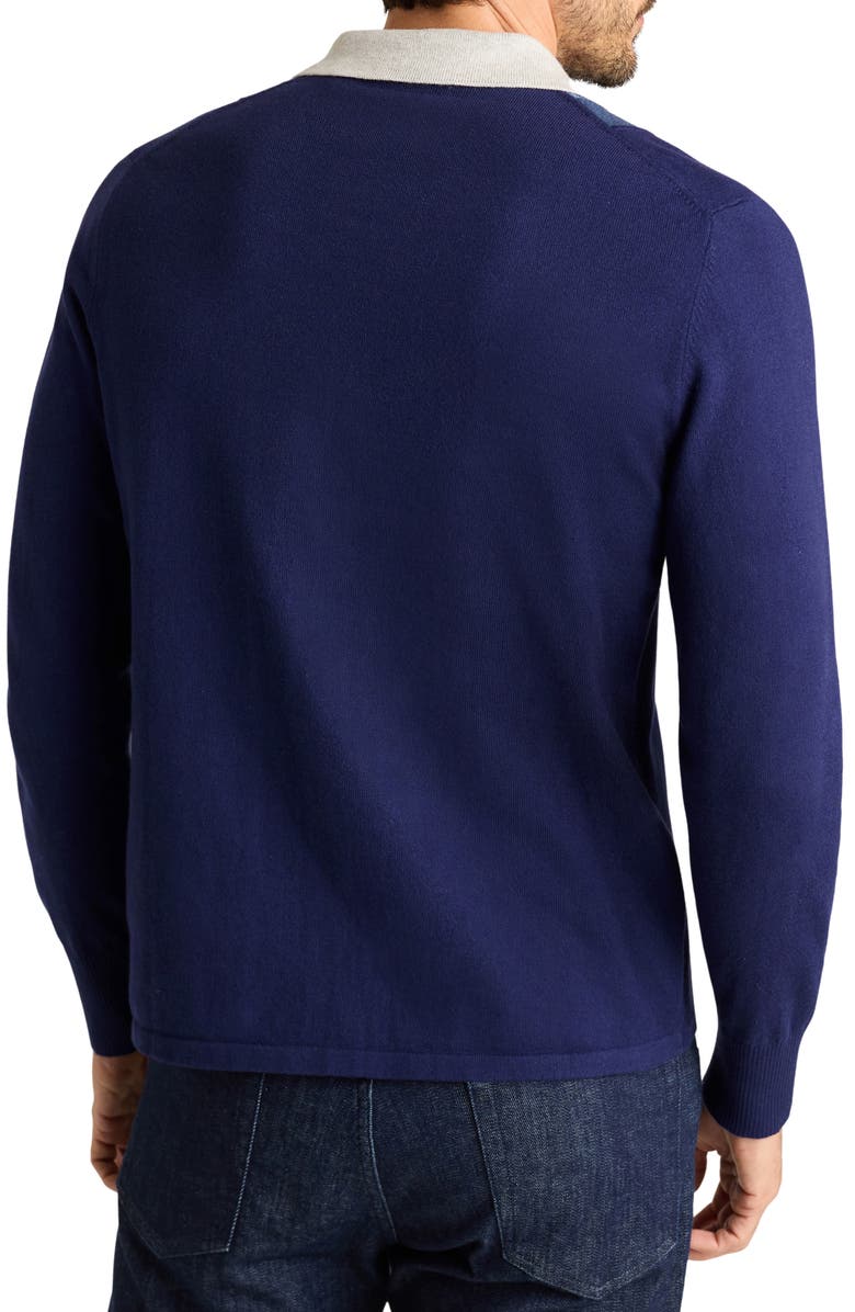 Bonobos Hudson Stripe Cotton & Cashmere Collared Cardigan, Alternate, color, Navy-Grey Ombre