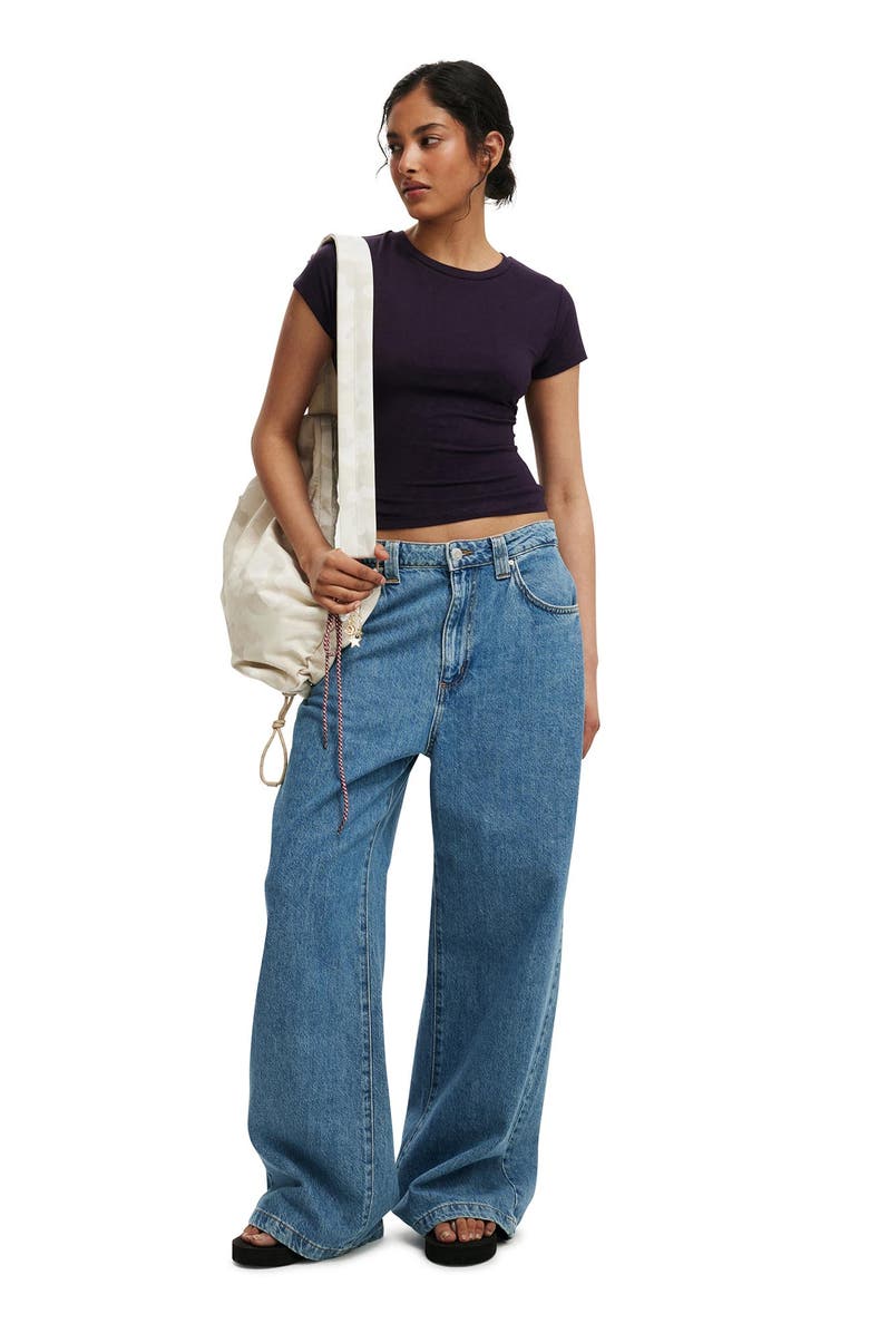 Cotton On Women's All Day Crew Tee, Alternate, color, Velvet Currant