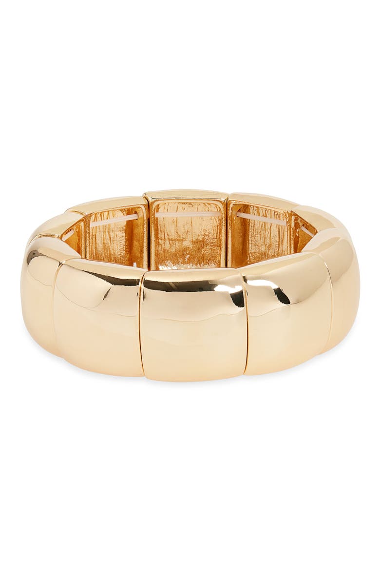 Bold Puff Stretch Bracelet, Main, color, GOLD