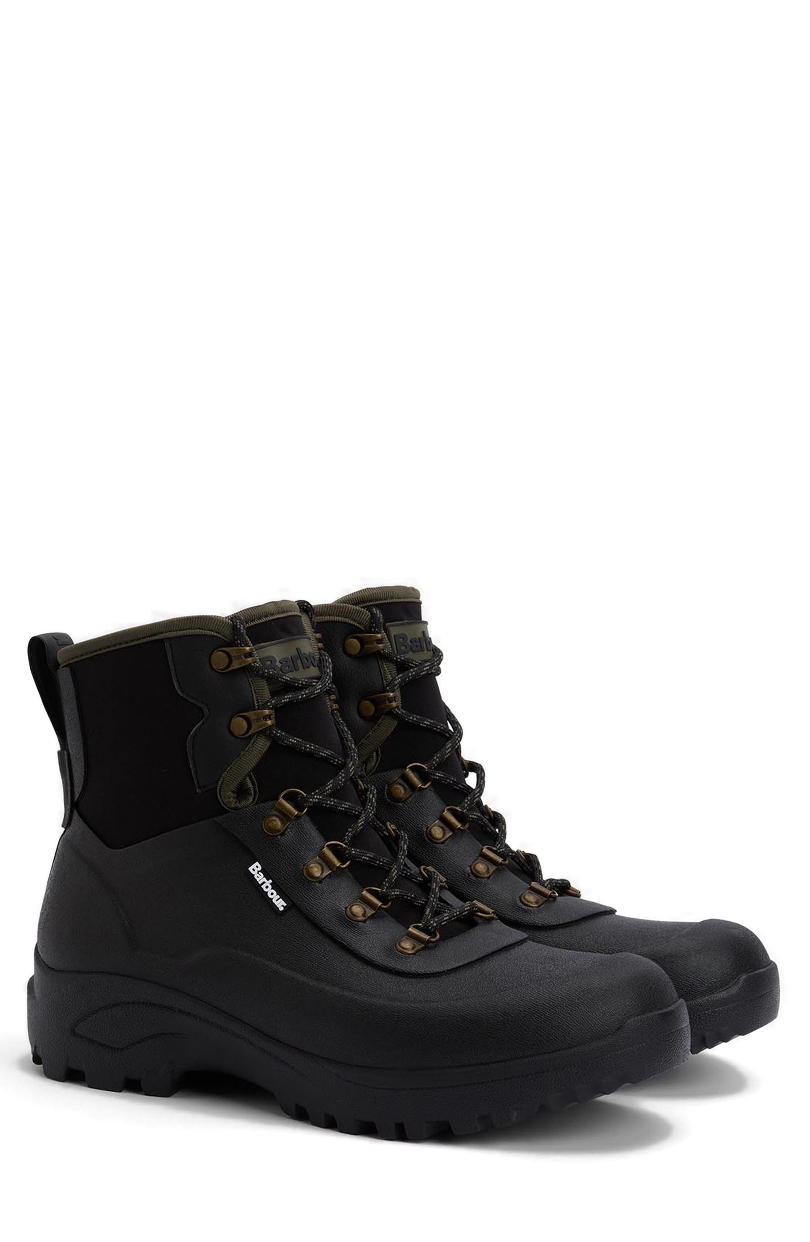 Barbour Marlow Waterproof Hiking Boot, Main, color, Black