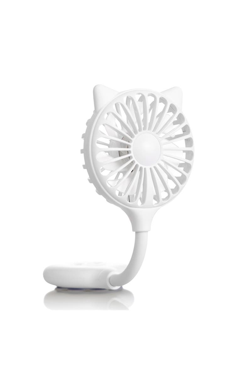 Zadro Cat Ear Beauty Fan With Suction Cup Mount, Alternate, color, White