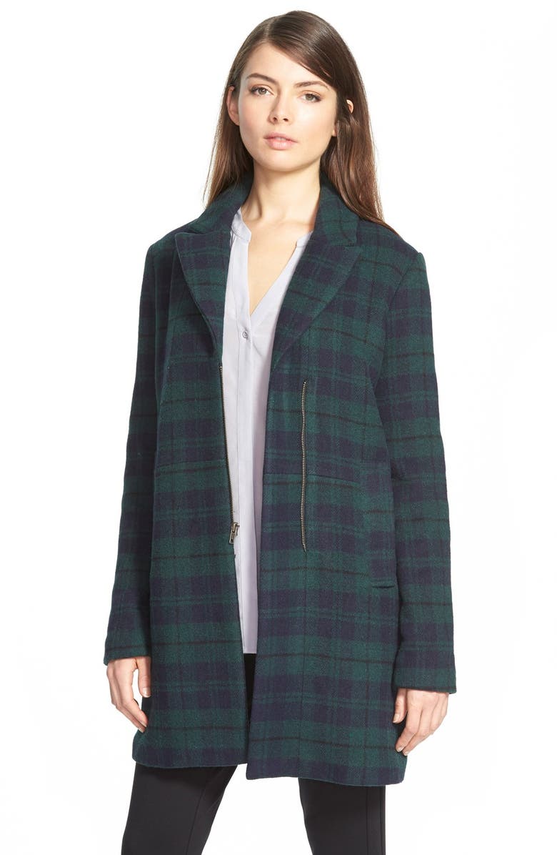 cupcakes and cashmere 'Cardiff' Plaid Coat, Main, color,